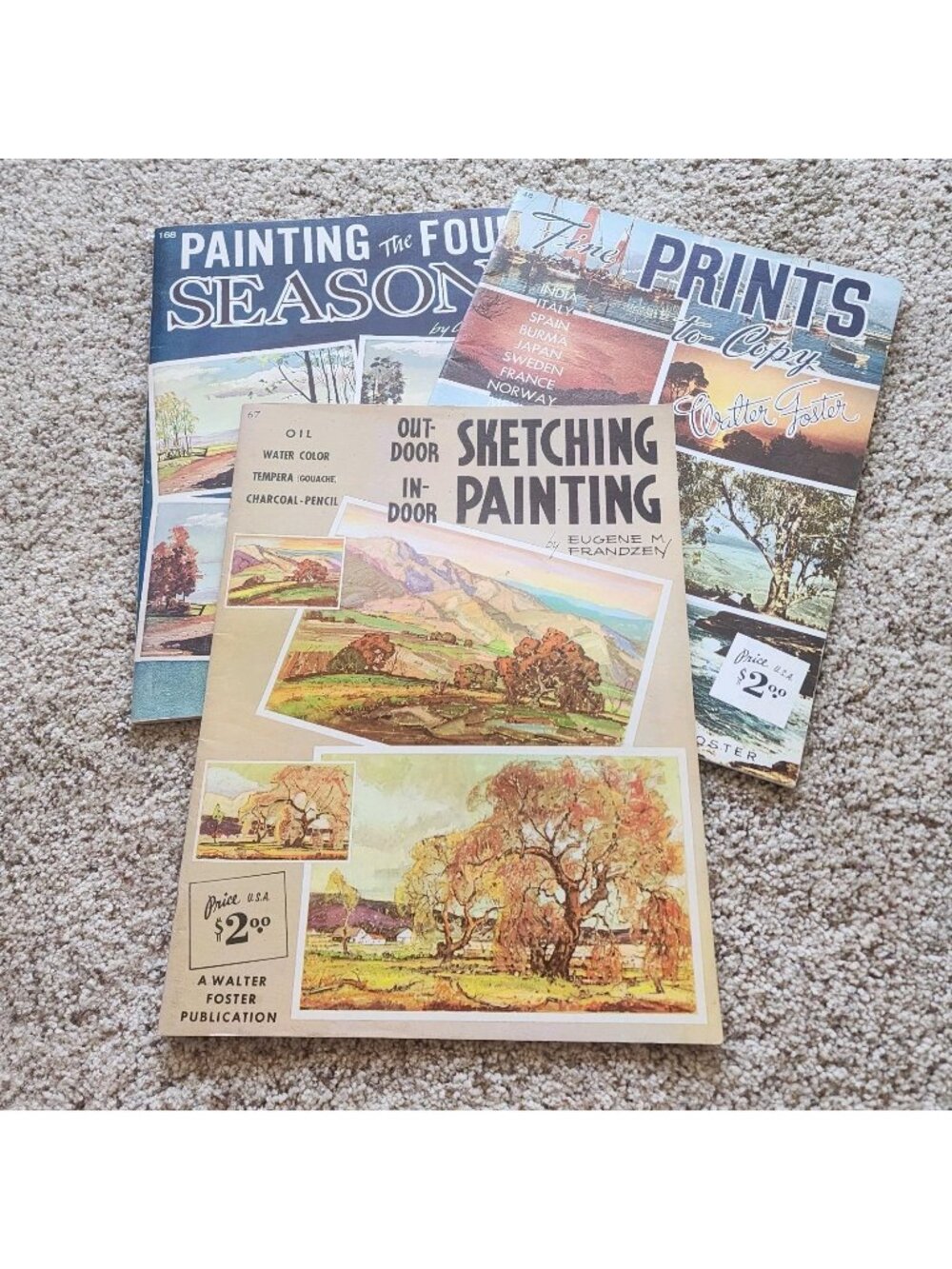 Lot of 3 Vintage Walter Foster Art Books: Painting the Four Seasons & More